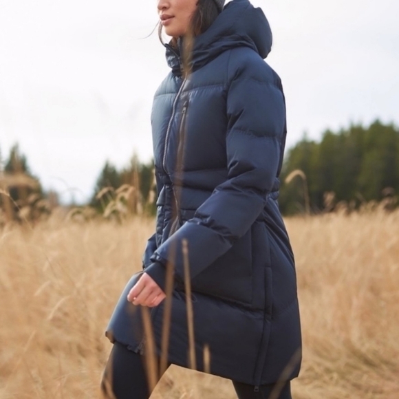 Mondetta Outdoor Project Mid Length Puffer Jacket Navy - Picture 1 of 16